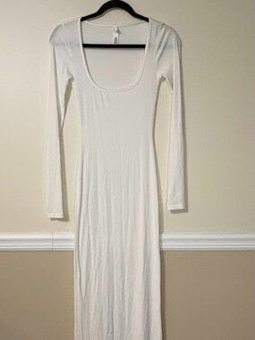 skims white long sleeve dress Dress Up Skims White Maxi Dress Long Sleeve